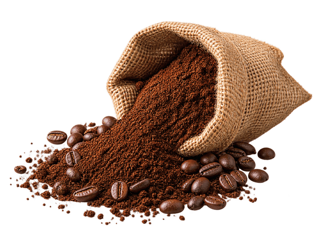 Serbuk kopi diisi ke dalam tin