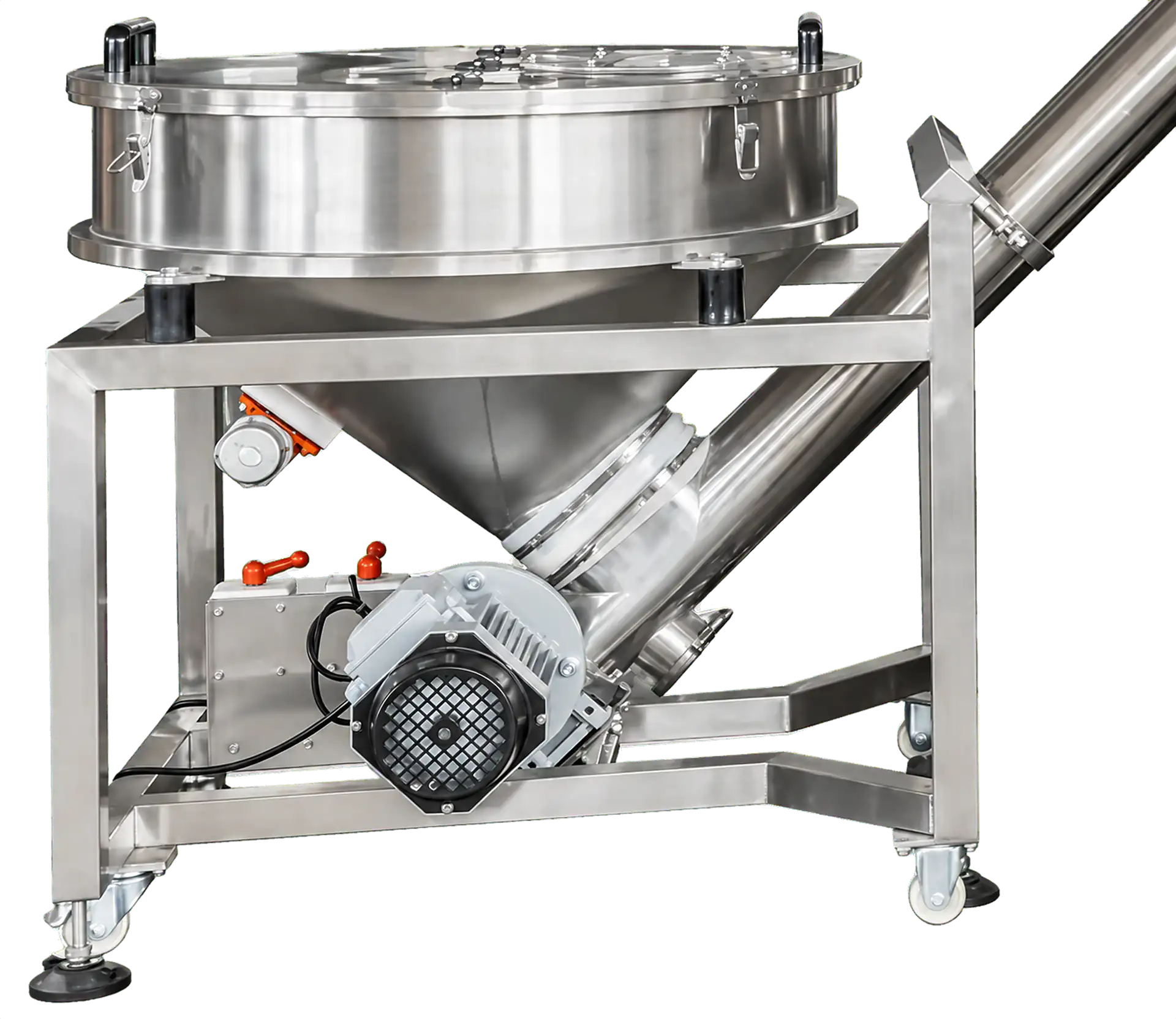 Penapis bergetar dan screw conveyor