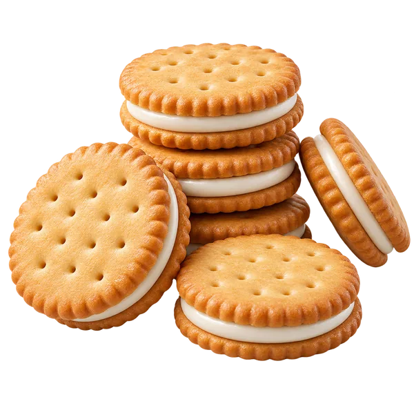 Biskut sandwich dibungkus