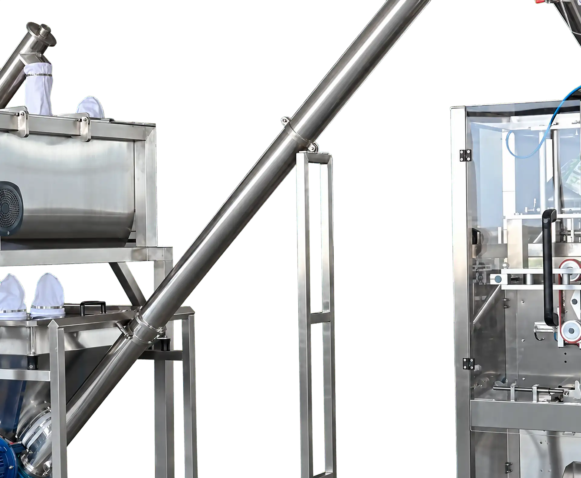 Screw conveyor menghantar serbuk ke atas