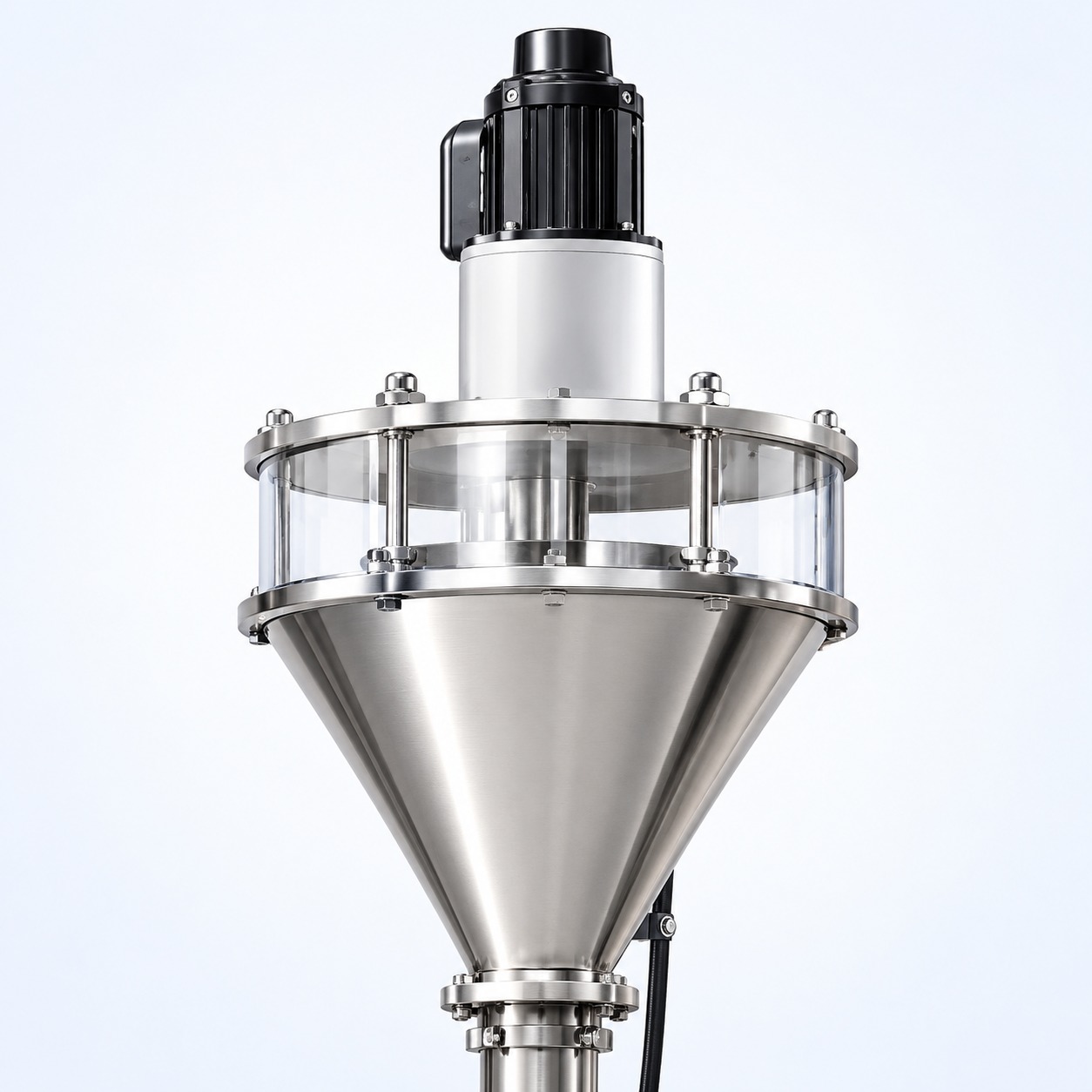 Feed inlet di bahagian atas mesin